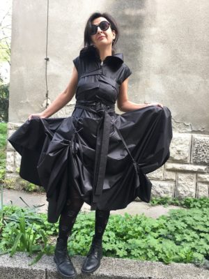 Black steampunk dress