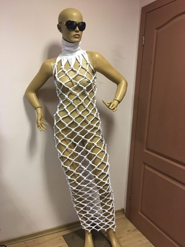 Fishnet mesh dress