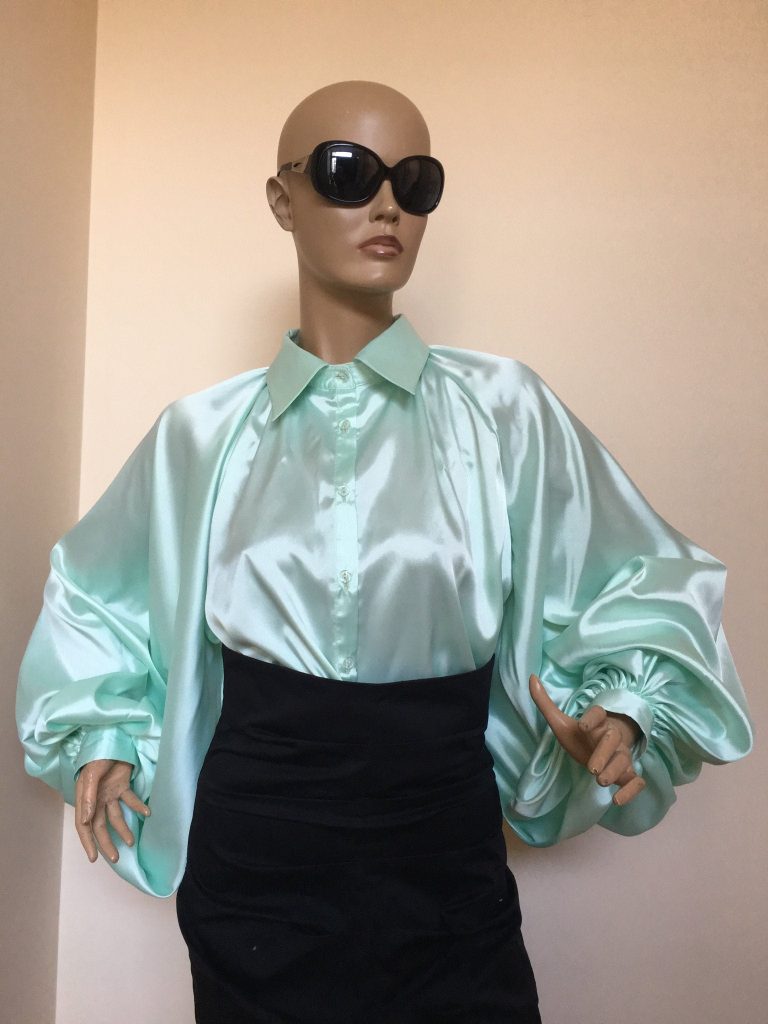 Mint Formal Womens Silk Blouse Cocktail S