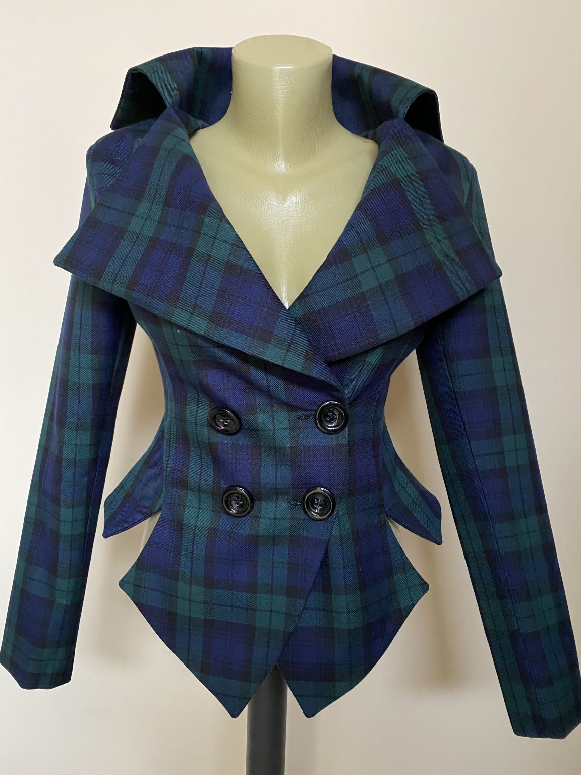 Womens Black watch Tartan tailored jacket - Studio Mariya - Handmade ...