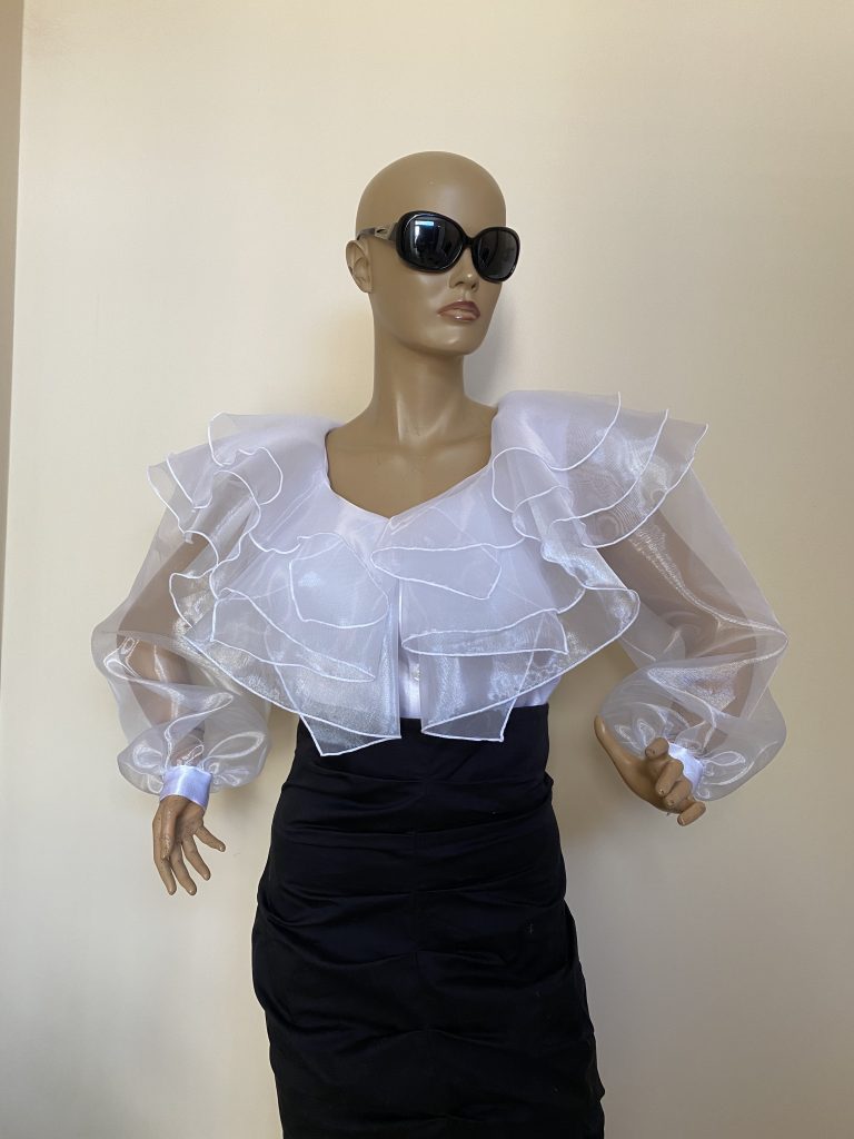 White formal ruffled blouse - Studio Mariya - Handmade and Made to ...