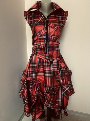 Edgy Red Tartan Dress